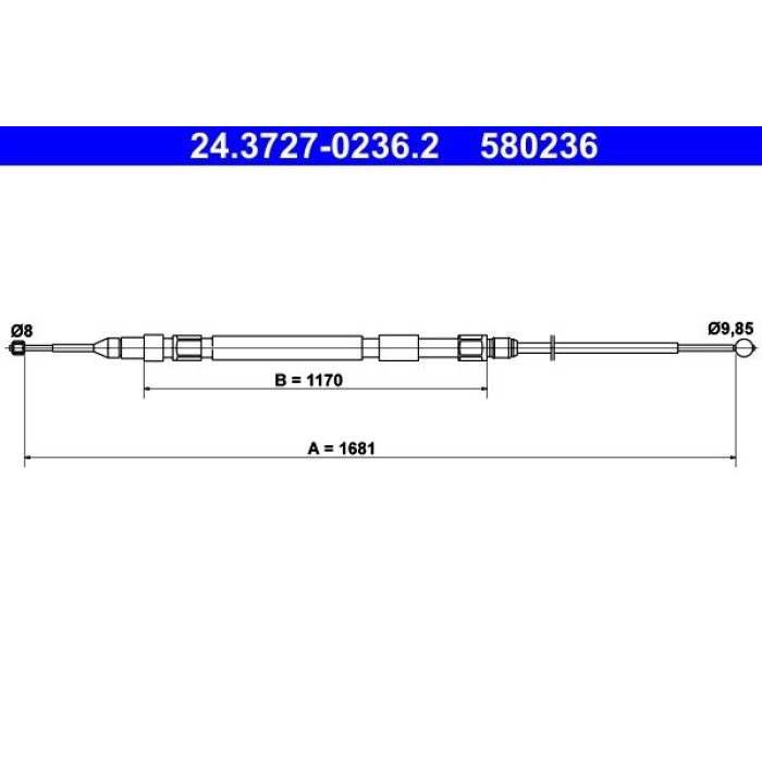 ATE Handbremsseil 24.3727-0236.2 ATE Handbremsseil 24.3727-0236.2