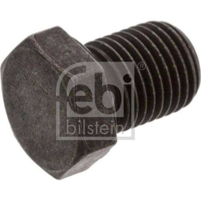 febi bilstein 48872 Ölablassschraube ohne Dichtring M14 x 1,5 – Gesamtlänge 18 mm, Außensechskant, SW 19 mm, OE N 906 606 01