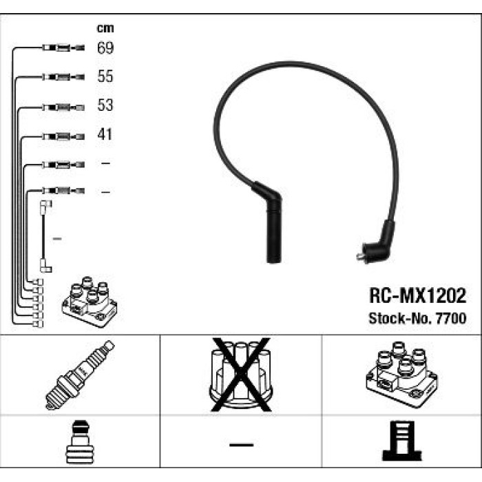 RC-MX1202 NGK - Zündkabelsatz 7700 RC-MX1202 NGK - Zündkabelsatz 7700