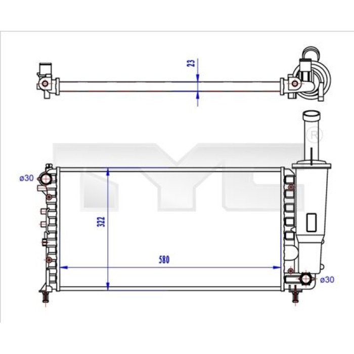 TYC Motorkühler 709-0027-R TYC Motorkühler 709-0027-R