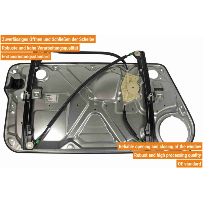 VAICO V10-6318 Fensterheber vorne rechts, ohne Motor, mit Trägerplatte, elektrisch VAICO V10-6318 Fensterheber vorne rechts, ohne Motor, mit Trägerplatte, elektrisch