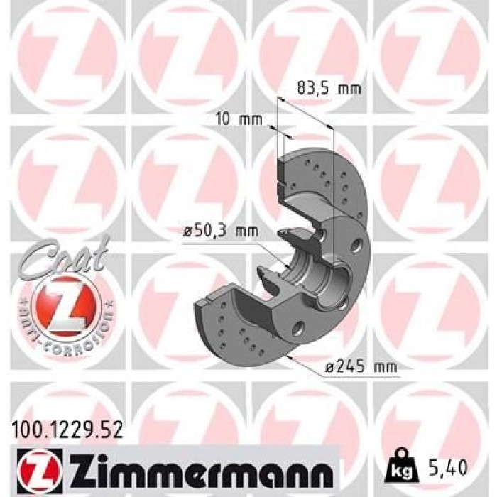 100.1229.52 Zimmermann Bremsscheibe Hinterachse Sport 100.1229.52 100.1229.52 Zimmermann Bremsscheibe Hinterachse Sport 100.1229.52