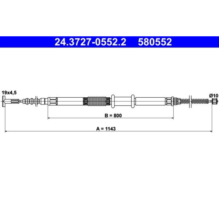 ATE Handbremsseil 24.3727-0552.2 ATE Handbremsseil 24.3727-0552.2