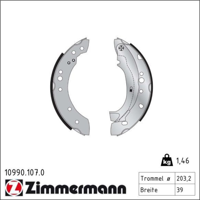 ZIMMERMANN Bremsbacken 10990.107.0 ZIMMERMANN Bremsbacken 10990.107.0