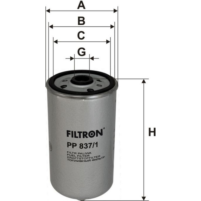 PP 837/1 Filtron Kraftstofffilter PP 837/1 PP 837/1 Filtron Kraftstofffilter PP 837/1