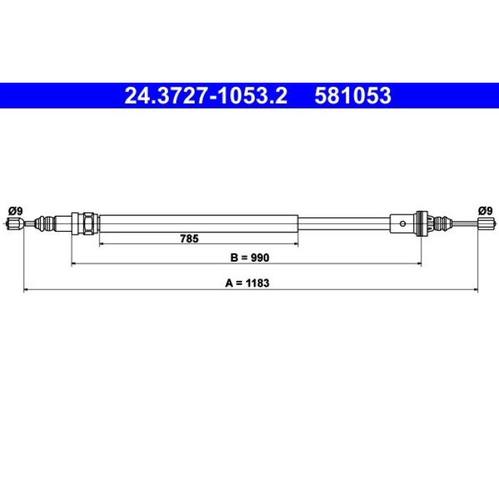 ATE Handbremsseil 24.3727-1053.2 ATE Handbremsseil 24.3727-1053.2