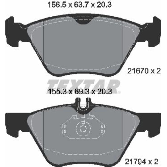 Textar Bremsbelagsatz 2167081 – ePad Textar Bremsbelagsatz 2167081 – ePad