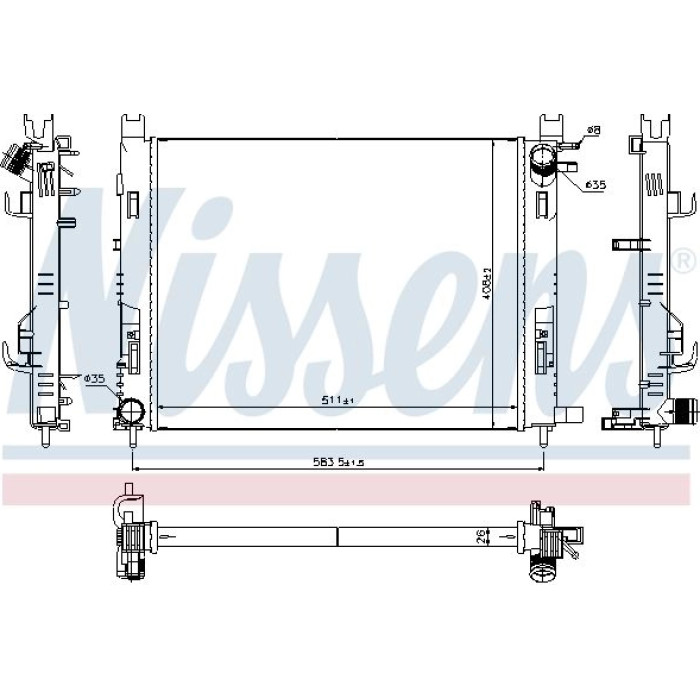 Nissens Wasserkühler PKW 637624 Nissens Wasserkühler PKW 637624