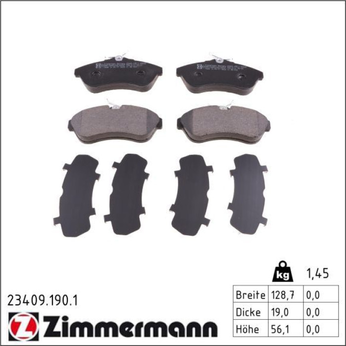 ZIMMERMANN Bremsbeläge 23409.190.1