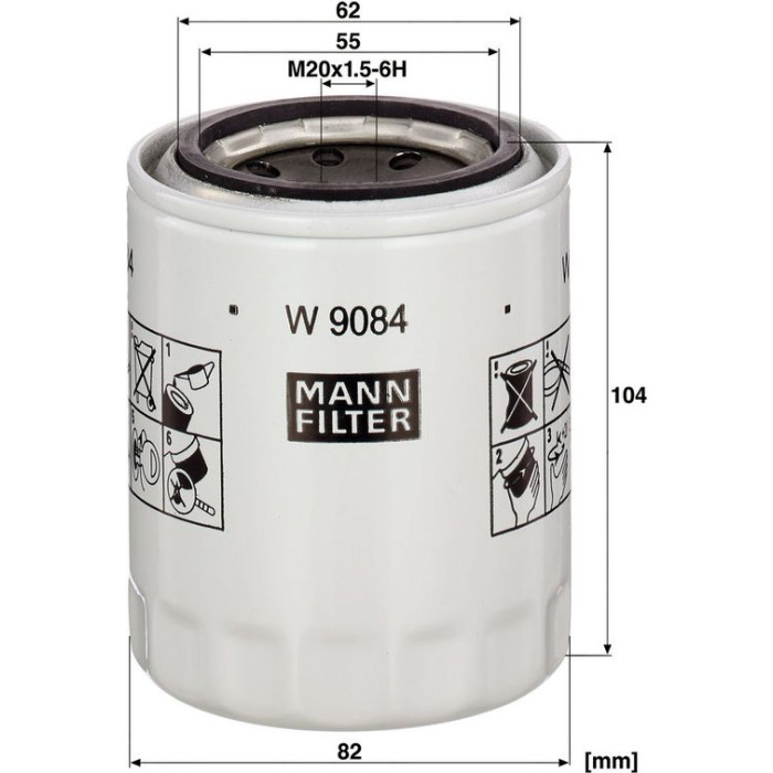 W 9084 MANN-FILTER Industriefilter W 9084 W 9084 MANN-FILTER Industriefilter W 9084
