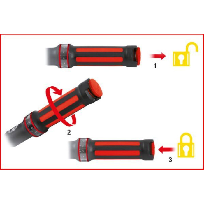 KS TOOLS Drehmomentschlüssel mit Ratsche 1/2 ERGOTORQUE®precision, 20-200 Nm 516.6542