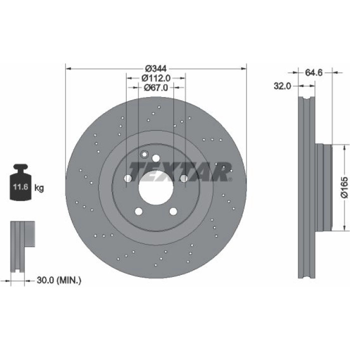 Textar Bremsscheibe 92277605 Textar Bremsscheibe 92277605