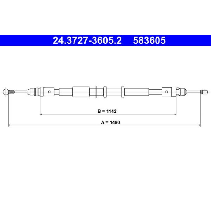 ATE Handbremsseil 24.3727-3605.2 ATE Handbremsseil 24.3727-3605.2