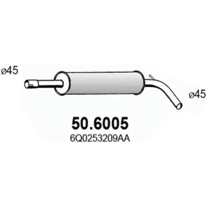 ASSO Mittelschalldämpfer 50.6005 ASSO Mittelschalldämpfer 50.6005