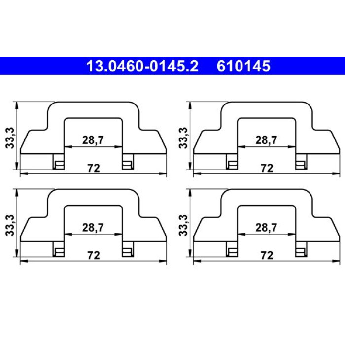 ATE Zubehörsatz Bremsbeläge 13.0460-0145.2 ATE Zubehörsatz Bremsbeläge 13.0460-0145.2