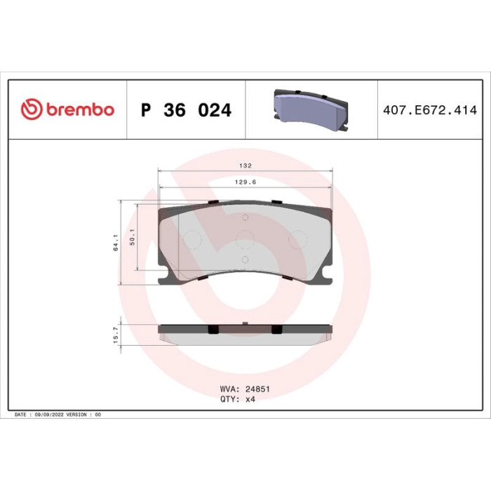 BREMBO Bremsklötze HA P 36 024 BREMBO Bremsklötze HA P 36 024