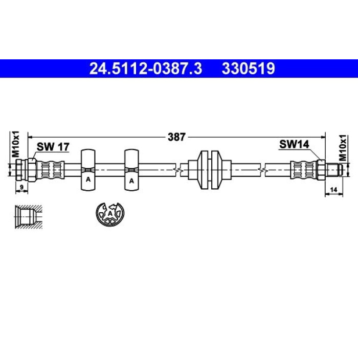 ATE Bremsschlauch 24.5112-0387.3 ATE Bremsschlauch 24.5112-0387.3