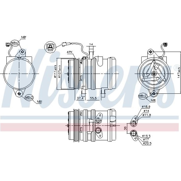 Nissens Klimakompressor PKW 890697 Nissens Klimakompressor PKW 890697