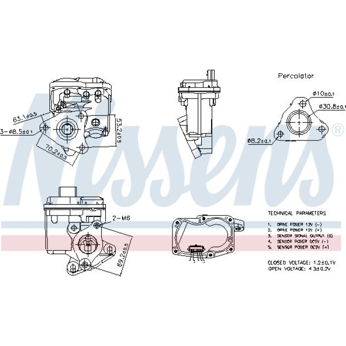 Nissens AGR-Ventil 98402 Nissens AGR-Ventil 98402