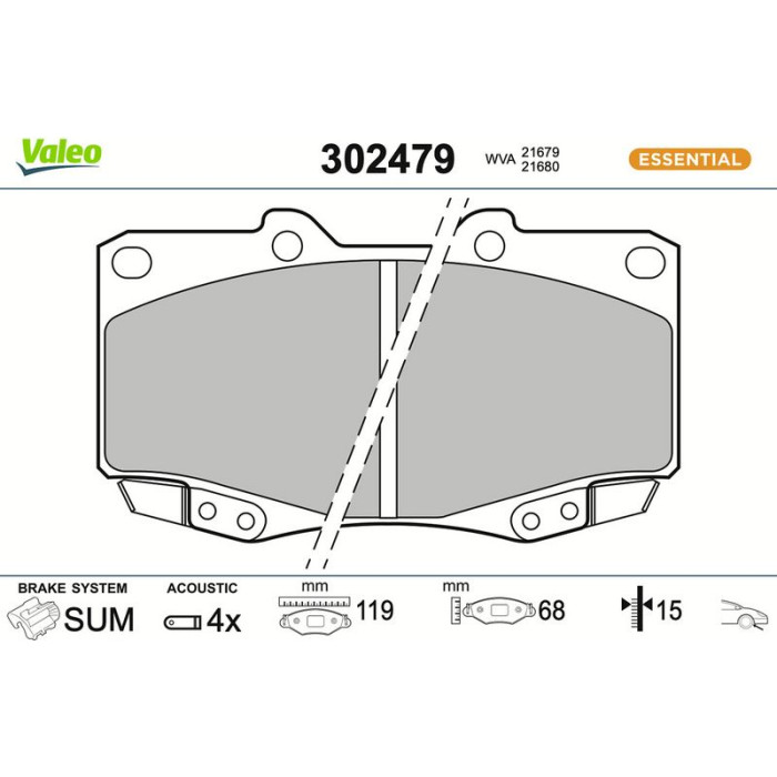 302479 Valeo Bremsbelagsatz 302479 302479 Valeo Bremsbelagsatz 302479
