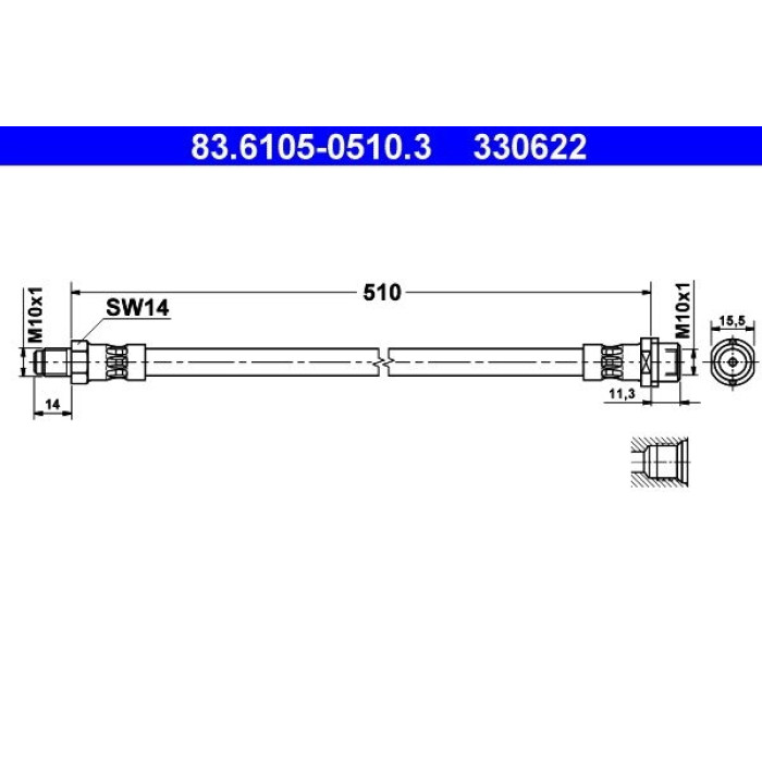 ATE Bremsschlauch 83.6105-0510.3 ATE Bremsschlauch 83.6105-0510.3