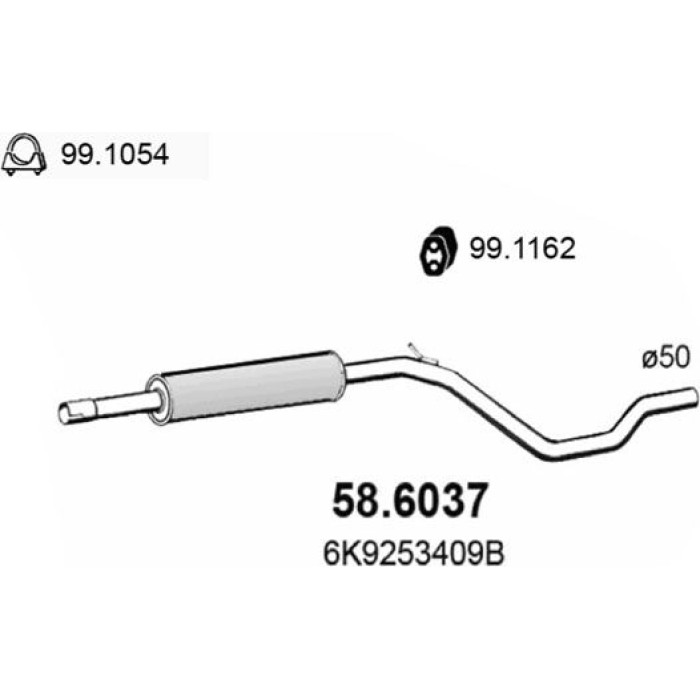 ASSO Mittelschalldämpfer 58.6037