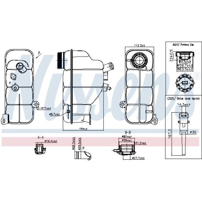Nissens Kühlmittel-Ausgleichsbehälter 996195 Nissens Kühlmittel-Ausgleichsbehälter 996195