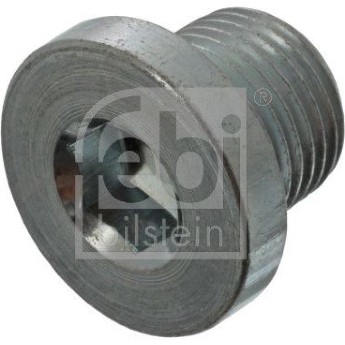 febi bilstein 48906 Ölablassschraube ohne Dichtring M14 x 1,25 – Gesamtlänge 16 mm, Länge unter Kopf 12 mm, Gewindelänge 10,2 mm, Innensechskant, SW 8 mm, Stahl, Außendurchmesser 21 mm, OE 0311.38 / 0311.28