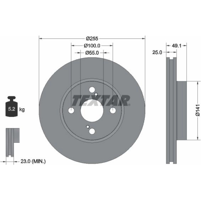 Textar Bremsscheibe 92125903 Textar Bremsscheibe 92125903