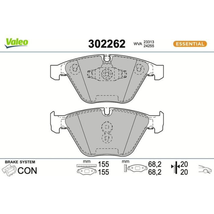 Valeo Bremsbelagsatz 302262 Valeo Bremsbelagsatz 302262