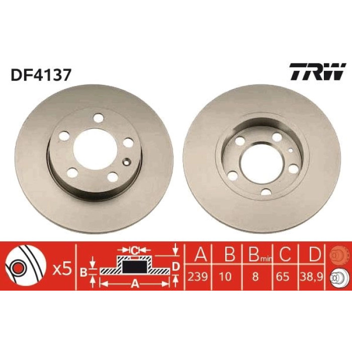 TRW Bremsscheibe DF4137 TRW Bremsscheibe DF4137