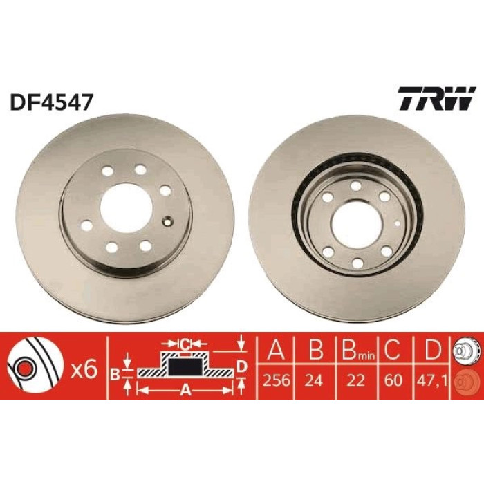 TRW Bremsscheibe Daewoo P. Nubria 97 DF4547 TRW Bremsscheibe Daewoo P. Nubria 97 DF4547