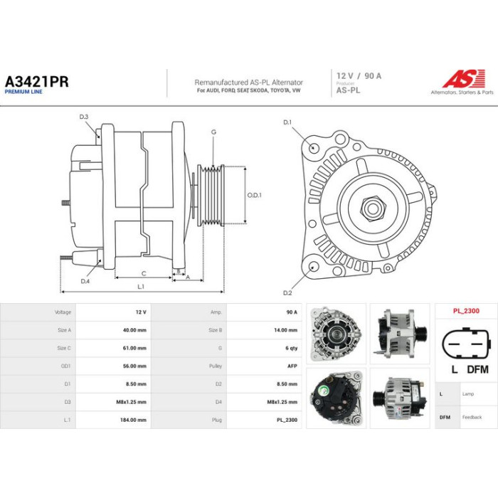 AS-PL Generator A3421PR AS-PL Generator A3421PR