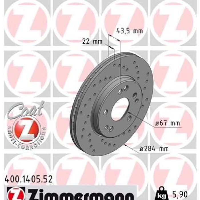 Zimmermann 15 481 010 Sport Bremsscheibe Vorderachse Sport 400.1405.52 Zimmermann 15 481 010 Sport Bremsscheibe Vorderachse Sport 400.1405.52