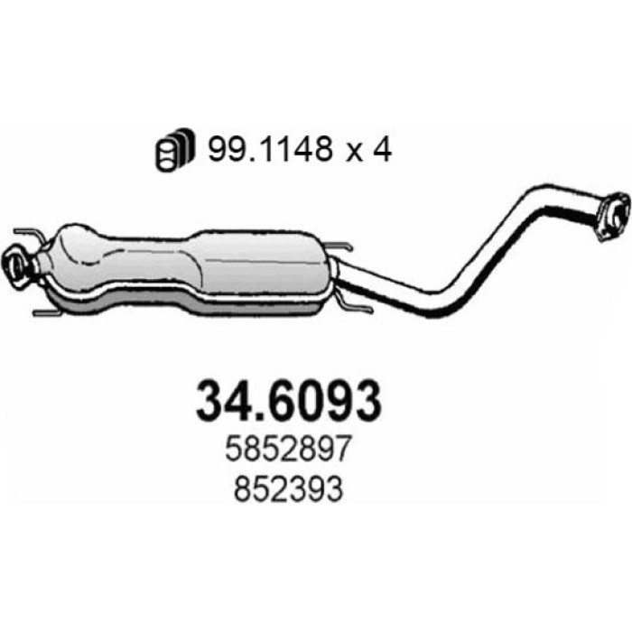 ASSO Mittelschalldämpfer 34.6093 ASSO Mittelschalldämpfer 34.6093