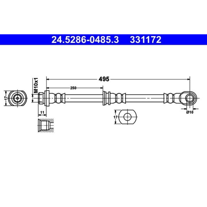 ATE Bremsschlauch 24.5286-0485.3 ATE Bremsschlauch 24.5286-0485.3