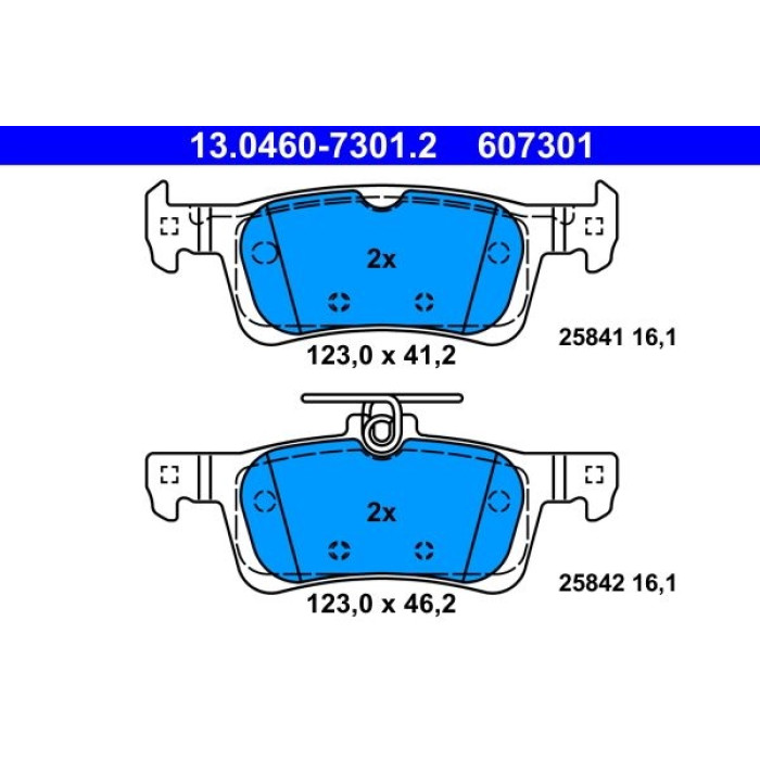 ATE Bremsbelagsatz Peugeot Hinterachse 308 1.2-2.0 13 13.0460-7301.2 ATE Bremsbelagsatz Peugeot Hinterachse 308 1.2-2.0 13 13.0460-7301.2