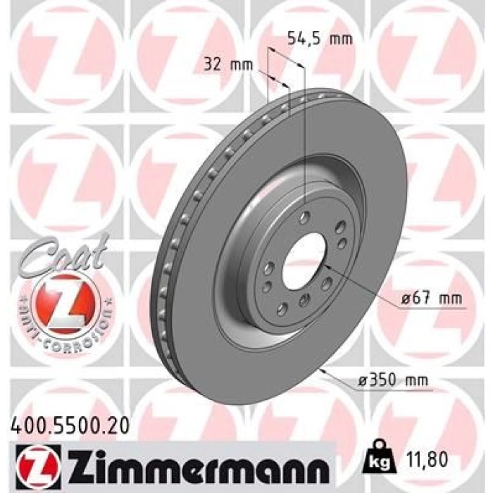 Zimmermann Bremsscheibe Vorderachse 400.5500.20 Zimmermann Bremsscheibe Vorderachse 400.5500.20
