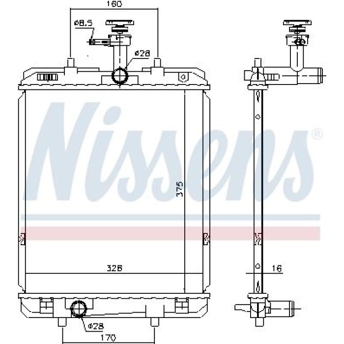 Nissens Wasserkühler PKW 636015 Nissens Wasserkühler PKW 636015