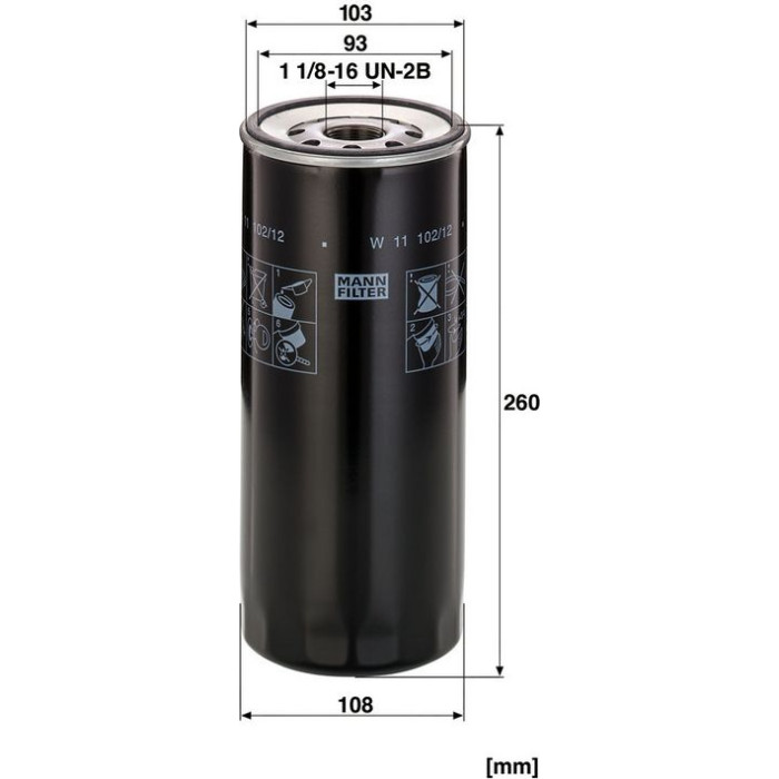 W 11 102/12 MANN-FILTER Ölfilter Industrie W 11 102/12 W 11 102/12 MANN-FILTER Ölfilter Industrie W 11 102/12