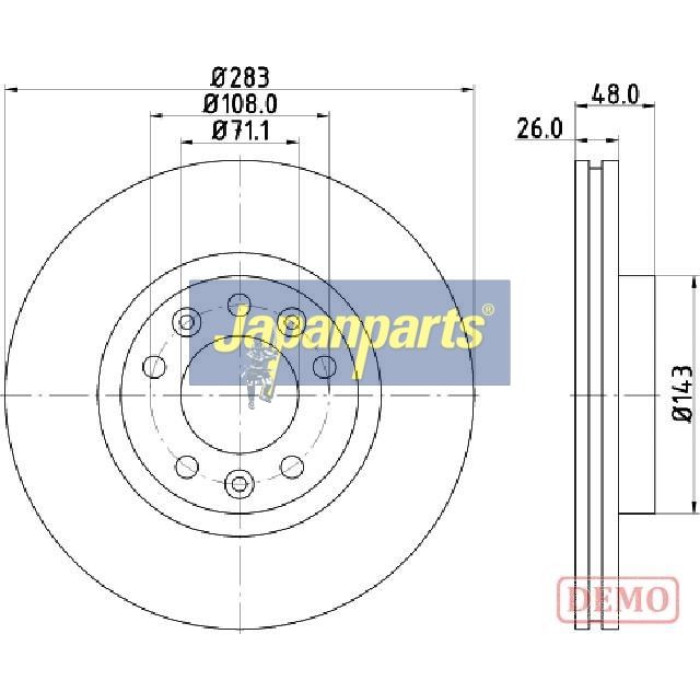 Japanparts Bremsscheibe DI-0634C Japanparts Bremsscheibe DI-0634C