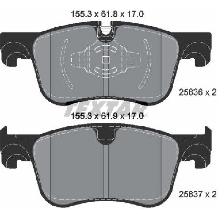 Textar Bremsbelagsatz 2583601 – für 283 mm Bremsscheiben Textar Bremsbelagsatz 2583601 – für 283 mm Bremsscheiben