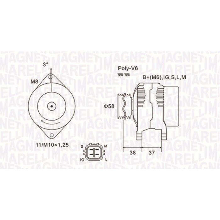 Magneti Marelli Lichtmaschine 063731889010 Magneti Marelli Lichtmaschine 063731889010