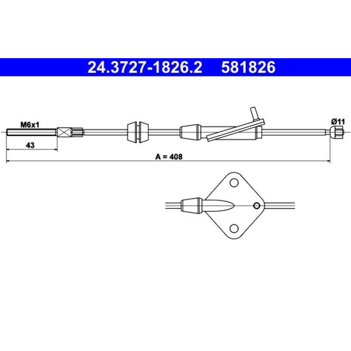 ATE Handbremsseil 24.3727-1826.2