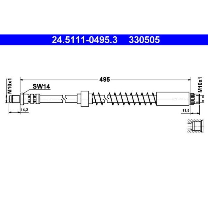 ATE Bremsschlauch 24.5111-0495.3 ATE Bremsschlauch 24.5111-0495.3