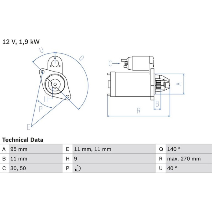 Bosch Starter 0 986 016 740 Bosch Starter 0 986 016 740