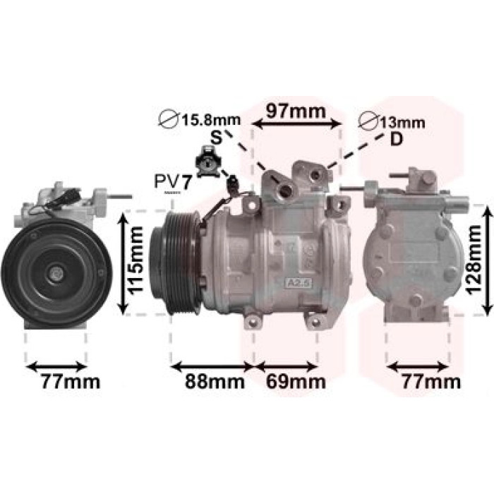 Van Wezel Klimakompressor 8300K124 Van Wezel Klimakompressor 8300K124