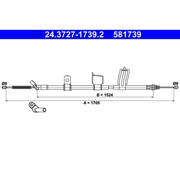 ATE Handbremsseil 24.3727-1739.2 ATE Handbremsseil 24.3727-1739.2