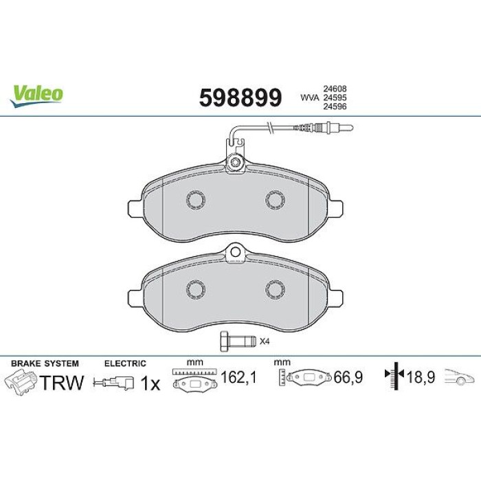 Valeo Bremsbelagsatz 598899 Valeo Bremsbelagsatz 598899