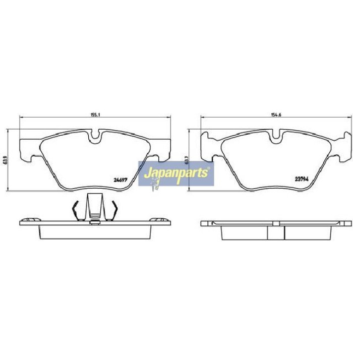 Japanparts Bremsbeläge PA-0124AF Japanparts Bremsbeläge PA-0124AF
